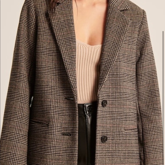 Abercrombie & Fitch Jackets & Blazers - NWT Abercrombie & Fitch Wool Blend Blazer Coat in Brown Plaid M